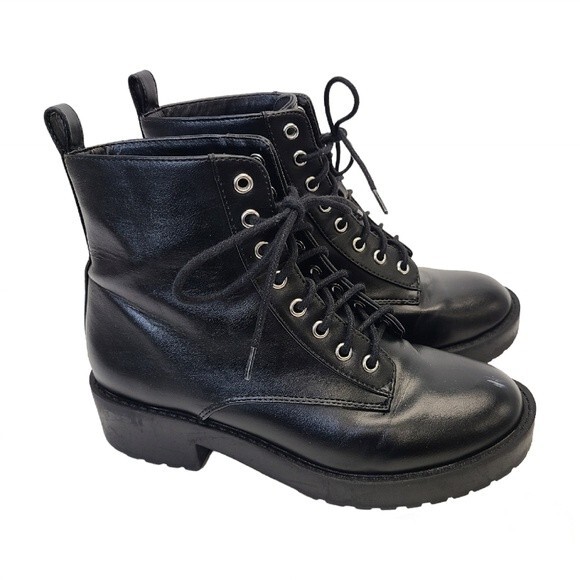 H&M Divided Womens Black Lace Up Boots 5.5 - Picture 3 of 16